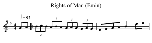 Rights of Man (Emin) - staff notation