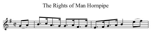 Rights of Man Hornpipe, The - staff notation