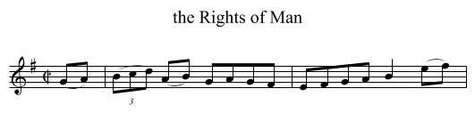 Rights of Man, the  - staff notation