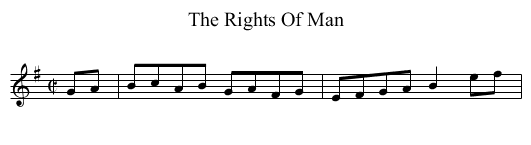 Rights Of Man, The - staff notation