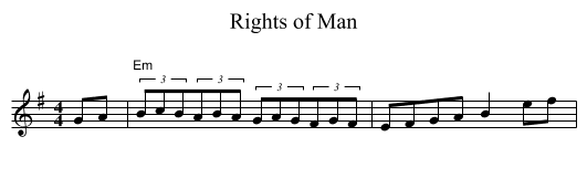 Rights of Man - staff notation