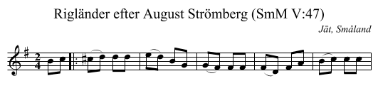 Rigländer efter August Strömberg (SmM V:47) - staff notation