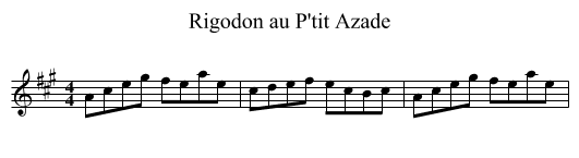 Rigodon au P'tit Azade - staff notation
