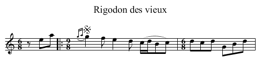 Rigodon des vieux - staff notation