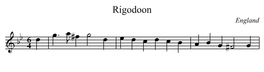 Rigodoon - staff notation