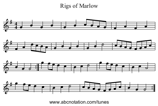 Rigs of Marlow - staff notation