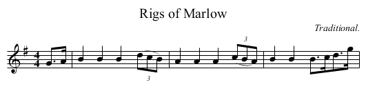 Rigs of Marlow - staff notation