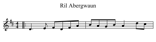 Ril Abergwaun - staff notation