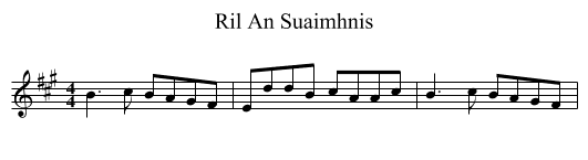 Ril An Suaimhnis - staff notation