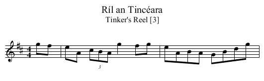 R&iacute;l an Tinc&eacute;ara - staff notation