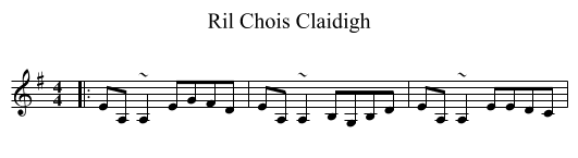 Ril Chois Claidigh - staff notation