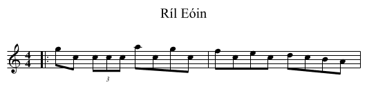 Ríl Eóin - staff notation
