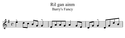 Ril gan ainm - staff notation