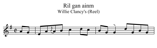 Ril gan ainm - staff notation