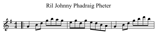 Ril Johnny Phadraig Pheter - staff notation