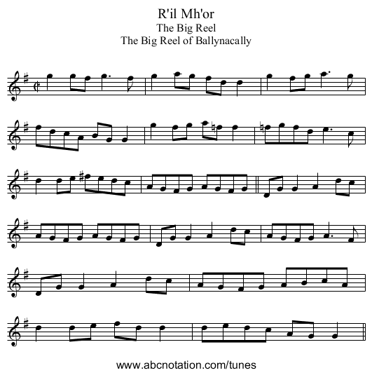 R'il Mh'or - staff notation