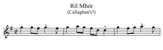 Ríl Mhór - staff notation