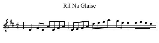 Ril Na Glaise - staff notation