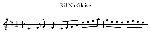 Ril Na Glaise - staff notation