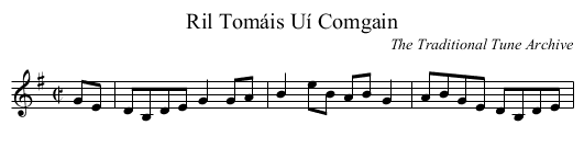Ril Tomáis Uí Comgain - staff notation