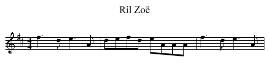 Ríl Zoë - staff notation