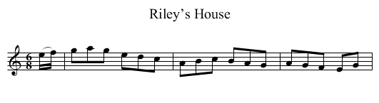 Riley’s House - staff notation