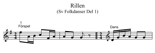 Rillen - staff notation