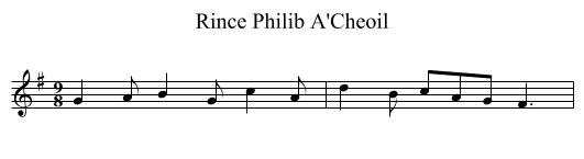 Rince Philib A'Cheoil - staff notation