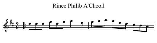 Rince Philib A'Cheoil - staff notation