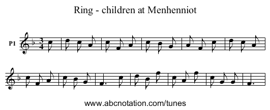 Ring - children at Menhenniot - staff notation