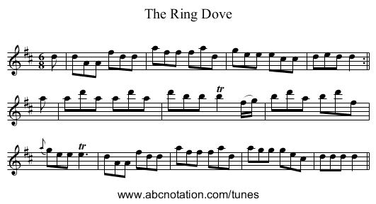 Ring Dove, The - staff notation