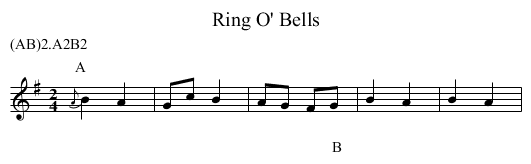 Ring O' Bells - staff notation