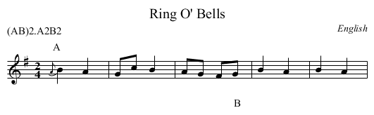 Ring O' Bells - staff notation