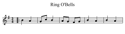 Ring O'Bells - staff notation