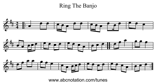 Ring The Banjo - staff notation