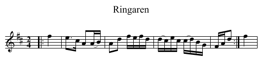 Ringaren - staff notation