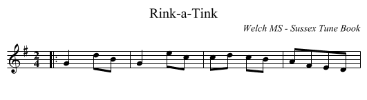 Rink-a-Tink - staff notation