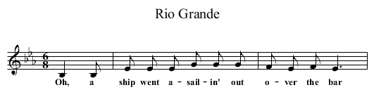 Rio Grande - staff notation