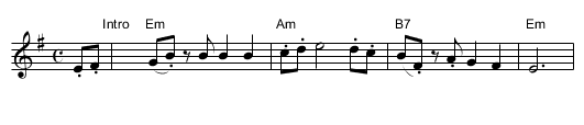 Rio Tango  [Em] - staff notation