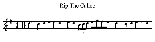 Rip The Calico - staff notation