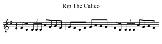 Rip The Calico - staff notation
