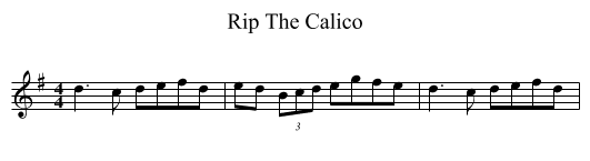 Rip The Calico - staff notation