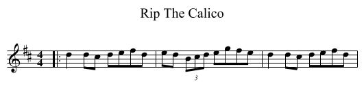 Rip The Calico - staff notation