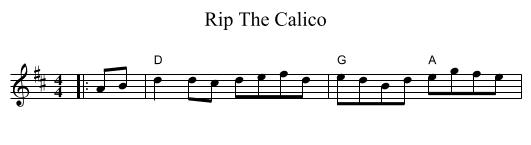 Rip The Calico - staff notation