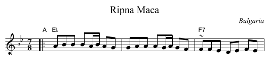 Ripna Maca - staff notation