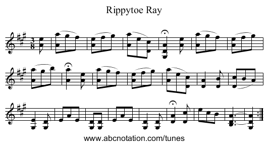 Rippytoe Ray - staff notation