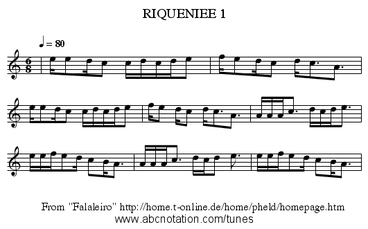 RIQUENIEE 1 - staff notation