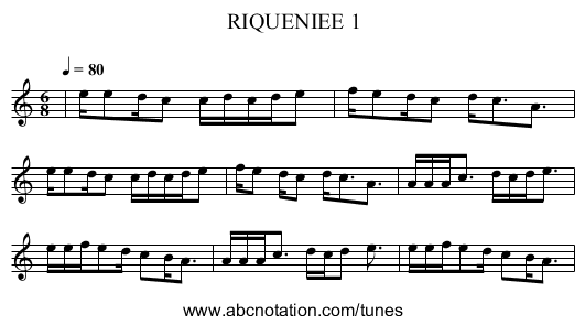 RIQUENIEE 1 - staff notation
