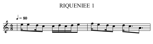 RIQUENIEE 1 - staff notation