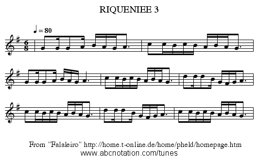 RIQUENIEE 3 - staff notation